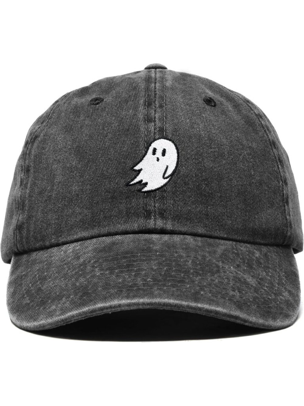 Unisex Black Vintage Ghost Floating Embroidered Cotton Dad Hat Baseball Cap